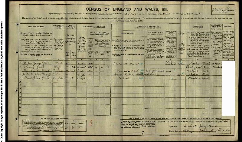 Rippington (Fanny) 1911 Census